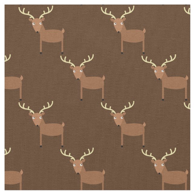 Cute Hjort Kids Baby Nursery Brown Tyg (Närbild)