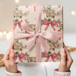 Cute Hjort med Red Bow-Neutralten jul Presentpapper