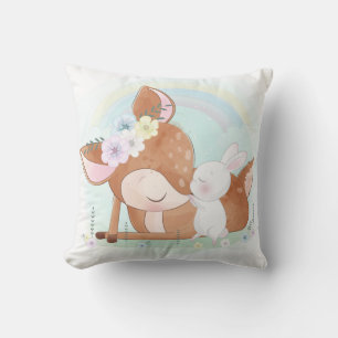 Cute Hjort och Bunny Kudde