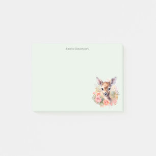 Cute Hjort omgiven av Ro Post-it Block