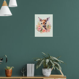 Cute Hjort omgiven av Ro Poster