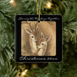 Cute Hjort Ornaments Personlig Julgransprydnad Keramik