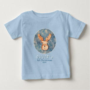 Cute Hjort Reindeer Baby's First jul T Shirt
