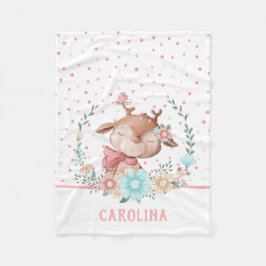 Cute Hjort Reversible Blommigt Fleecefilt