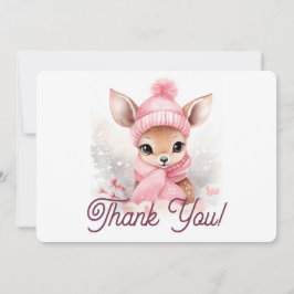 Cute Hjort Rosa Hat Scarf Winter Wonderland Baby Tack Kort