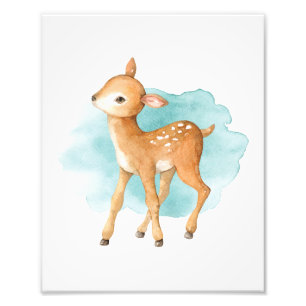 Cute Hjort Woodland Baby Shower Animal Birday Fototryck