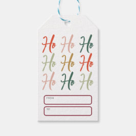 Cute Ho Ho Ho Brush Calligraphy Christmas Presentetikett