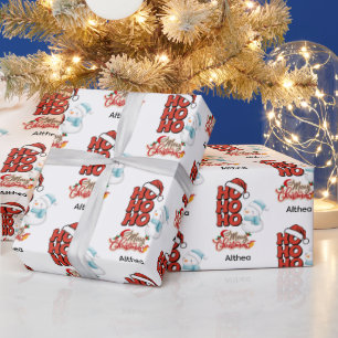 Cute Ho Ho Ho God jul Anpassade Namn Presentpapper