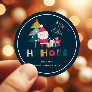 Cute Ho Ho Ho Kids julgåva Runt Klistermärke