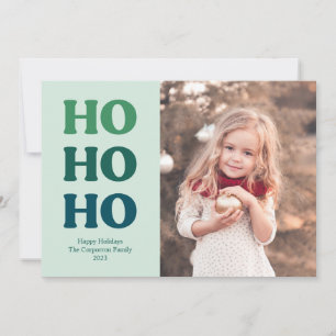 Cute Ho Ho Retro-typ jul GRÖNT Julkort