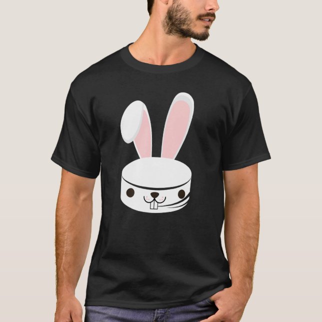 Cute Hockey Bunny Kids Boys Girls Glad påsk Da T Shirt (Framsida)