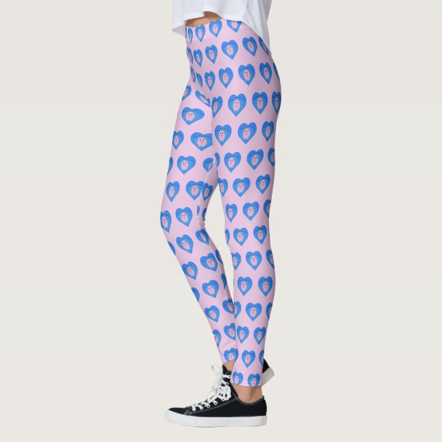 Cute Hoggy Valentindagen Leggings (Vänster)