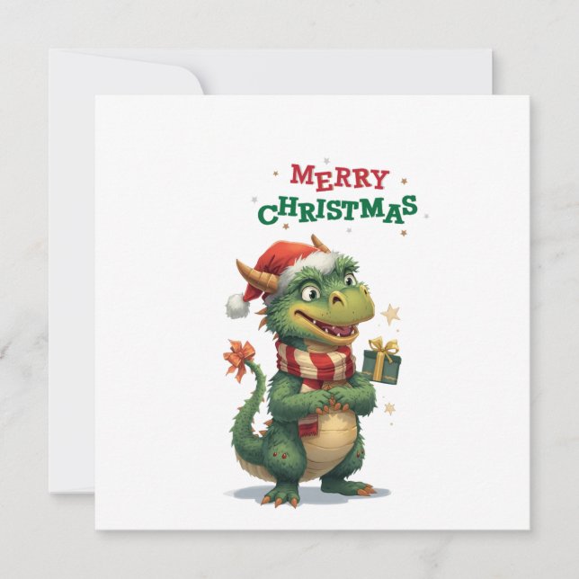 Cute Holiday Dragon Pal Julkort (Framsida)