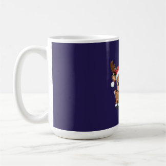 Cute Holiday Reindeer & Snowman Kaffemugg