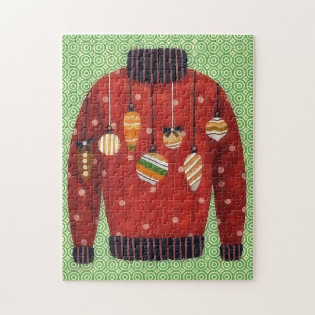 Cute Holiday Ugly Sweater Puzzle Art Pussel (Vertikal)