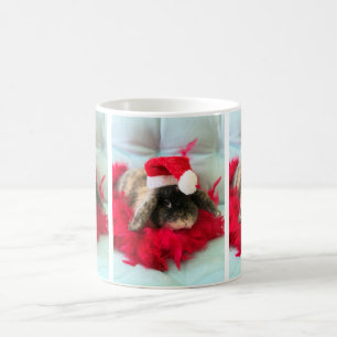 Cute Holland Lop med Hat jul Mugg