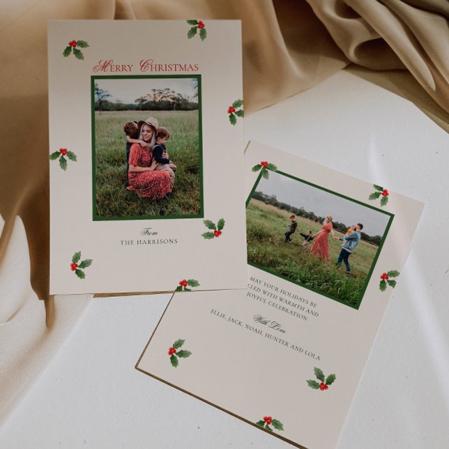 Cute Holly-julfotoport, Helgdag Julkort (Skapare uppladdad)