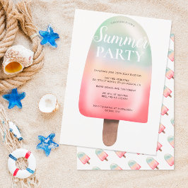 Cute holoGraphics glass gradient sommaren party Inbjudningar