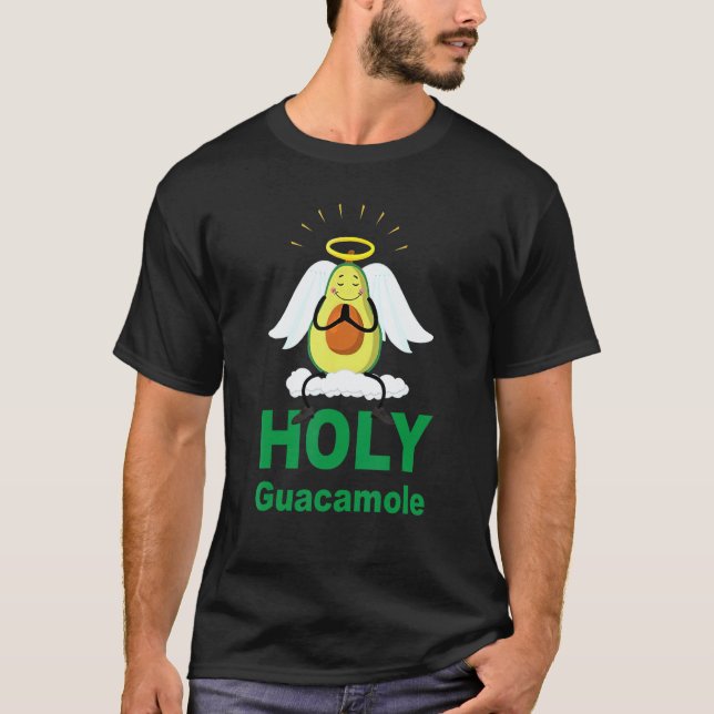 Cute Holy Guacamole Avocado Angel T Shirt (Framsida)