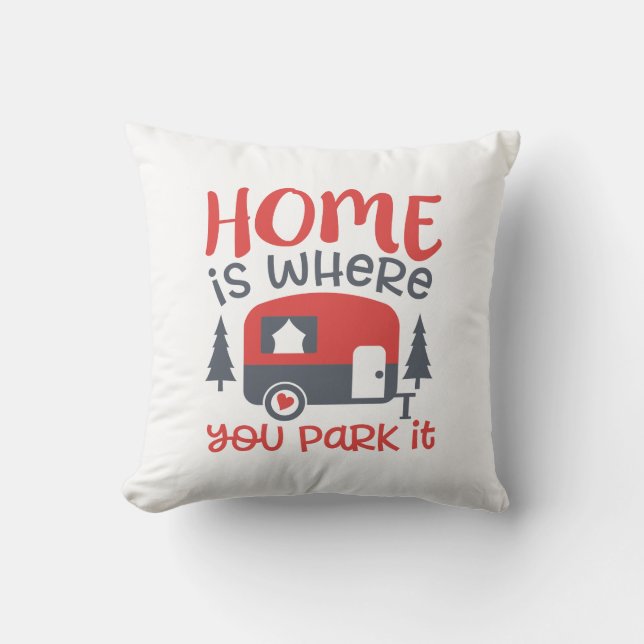 Cute Home är där du parkerar kameran Kudde (Framsida)