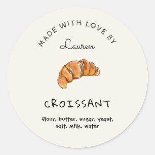 Cute Homemade Croissant Runt Klistermärke