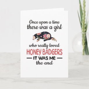 Cute Honey badger Girl Gifts Honey badger Älskare Kort