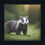 Cute Honey badger Wildlife Dont Care Meles Meles Magnet<br><div class="desc">I den här unika designen tar en söt grävare mittsteget mot en lush grönt-ängel. Dess rik, mörk brun till svartaktig grått päls dominerar dess kropp, medan dess huvud, nacke, öron och framsida ben visar en kontrasterande vit nyans. Bragerns serene och unika skönhet fångar tittarna och uppmanar dem att uppskatta naturens...</div>