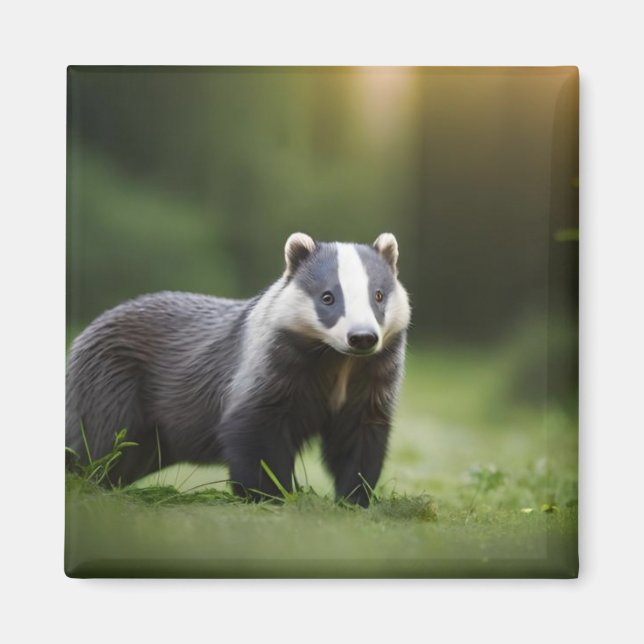 Cute Honey badger Wildlife Dont Care Meles Meles Magnet (Framsidan)
