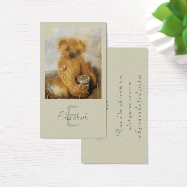 Cute honey Bear Teddy Personlig Visitkort (Skivbord)
