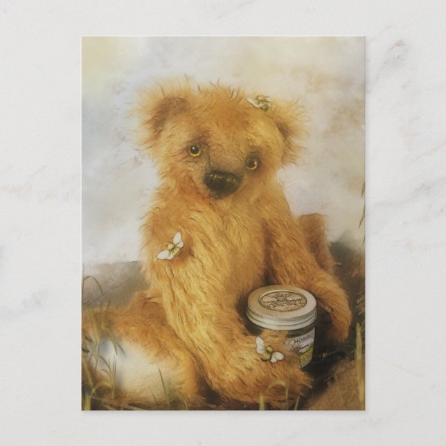 Cute honey Bear Teddy-vykort Vykort (Framsida)