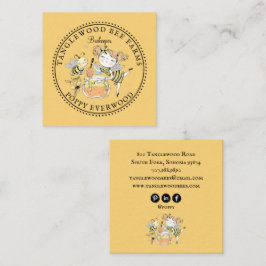 Cute Honey Bee Apiary Beekeeper Honey Products  Fyrkantigt Visitkort