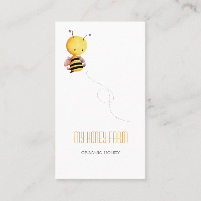Cute honey Bee Apiary Bifarm Farm Visitkort (Framsida)
