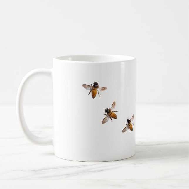 Cute honey Bee mönster Kaffemugg (Vänster)