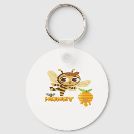 Cute Honey Bee with Dripping Honey Typography Desi Nyckelring