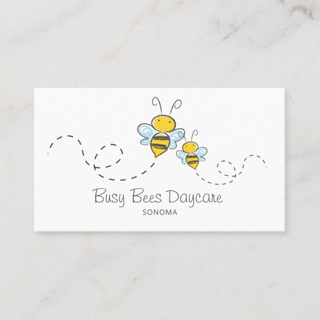 Cute honey Bees Daycare Visitkort (Framsida)