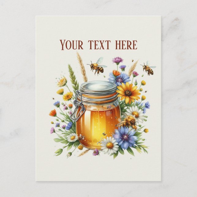Cute honey vendors add name message  vykort (Framsida)