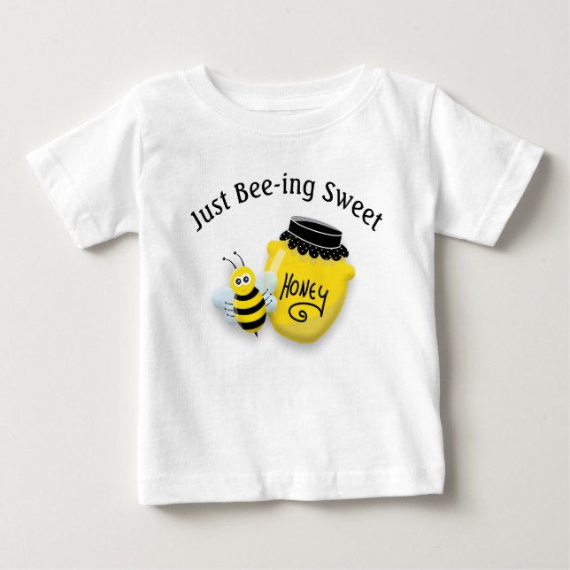 Cute Honeybee och Pot of Honungsvarp Sweet Tee Shirt (Framsida)