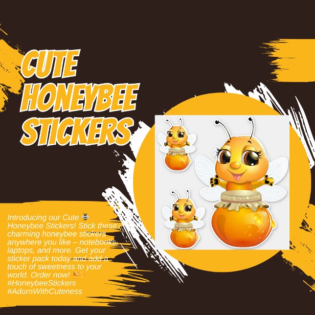 Cute 🐝 Honeybee 🐝 Stickers Klistermärken (Cute🐝Honeybee🐝Stickers Sticker)