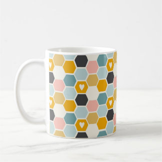 Cute Honeycomb Lycklig Funny Bee Heart Kärlek Möns Kaffemugg