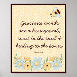 Cute Honeycomb och Bee Bible Verse Poster