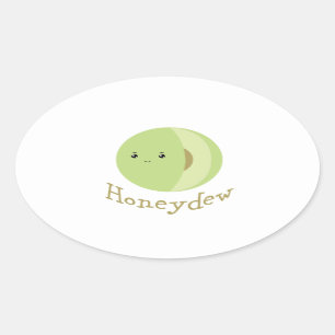 Cute Honeydew Ovalt Klistermärke