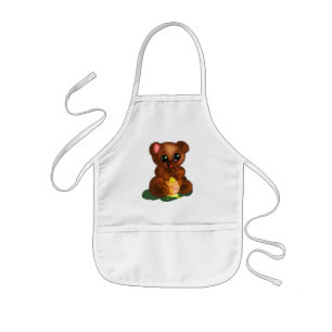 Cute Honung Bear Kids' Apron Barnförkläde