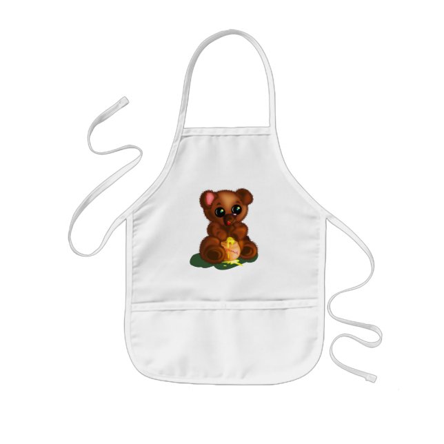 Cute Honung Bear Kids' Apron Barnförkläde (Framsidan)