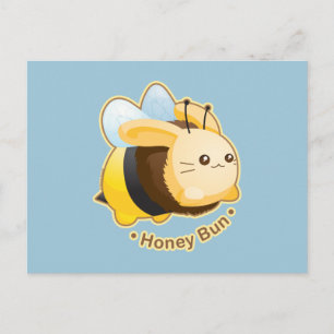 Cute Honung Bun Bunny Vykort