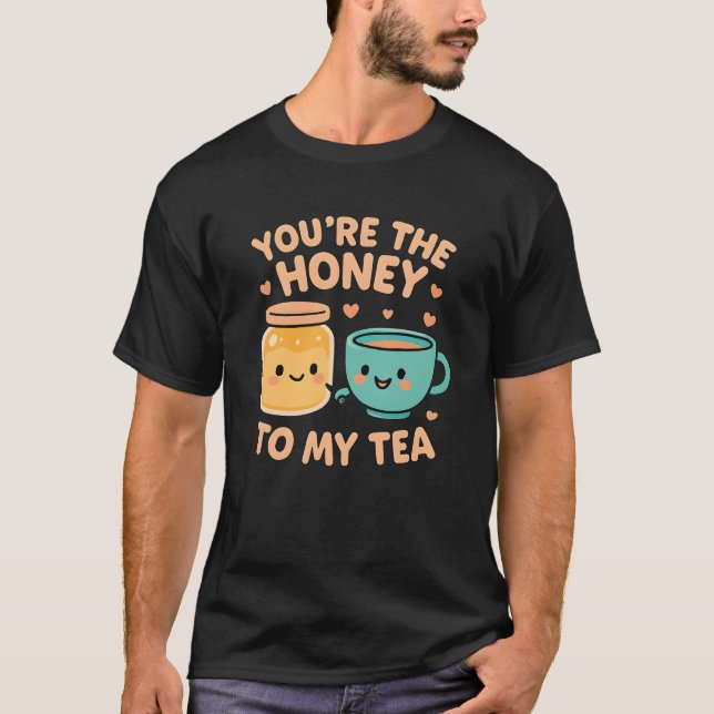 Cute Honung och Tea Kärlek T Shirt (Framsida)