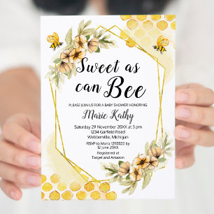 Cute Honung Sweet som kan vara Baby Shower-inbjuda Inbjudningar