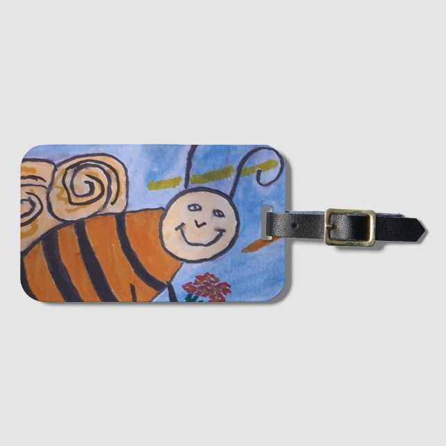 Cute Honungsbee Luggage Tag Bagagebricka (Framsida horisontal)