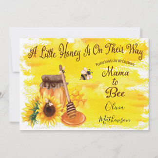 Cute Honungsbi Rustic Gender Neutral Baby Shower Inbjudningar