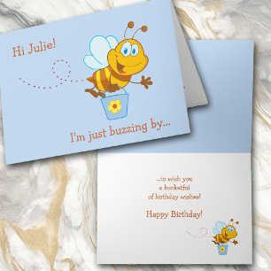 Cute Honungsbin Barn Birthday Card Kort