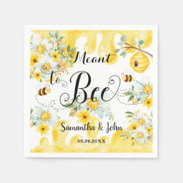 Cute Honungsbin Gult Blommigt Bröllop Meant to Bee Pappersservett